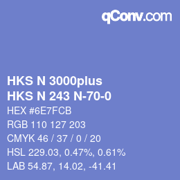 Código de color: HKS N 3000plus - HKS N 243 N-70-0 | qconv.com