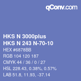 Farbcode: HKS N 3000plus - HKS N 243 N-70-10 | qconv.com