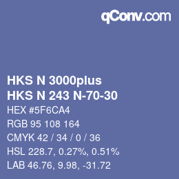 Farbcode: HKS N 3000plus - HKS N 243 N-70-30 | qconv.com