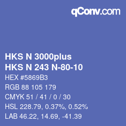 カラーコード: HKS N 3000plus - HKS N 243 N-80-10 | qconv.com