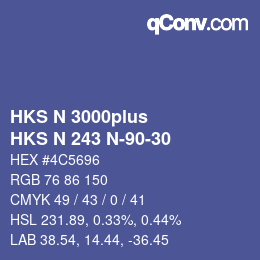 Código de color: HKS N 3000plus - HKS N 243 N-90-30 | qconv.com