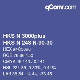 カラーコード: HKS N 3000plus - HKS N 243 N-90-30 | qconv.com