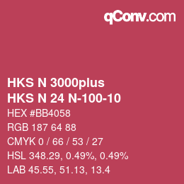 Código de color: HKS N 3000plus - HKS N 24 N-100-10 | qconv.com