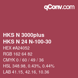 カラーコード: HKS N 3000plus - HKS N 24 N-100-30 | qconv.com