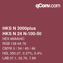 Código de color: HKS N 3000plus - HKS N 24 N-100-50 | qconv.com