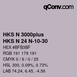 カラーコード: HKS N 3000plus - HKS N 24 N-10-30 | qconv.com