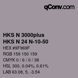 Code couleur: HKS N 3000plus - HKS N 24 N-10-50 | qconv.com