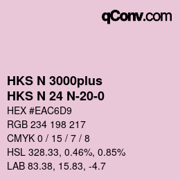 Color code: HKS N 3000plus - HKS N 24 N-20-0 | qconv.com