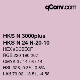Code couleur: HKS N 3000plus - HKS N 24 N-20-10 | qconv.com