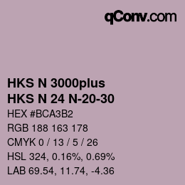 Code couleur: HKS N 3000plus - HKS N 24 N-20-30 | qconv.com
