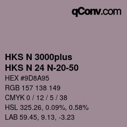 Color code: HKS N 3000plus - HKS N 24 N-20-50 | qconv.com