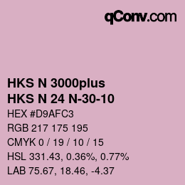 Farbcode: HKS N 3000plus - HKS N 24 N-30-10 | qconv.com