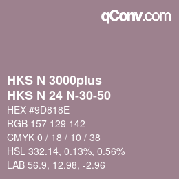 Color code: HKS N 3000plus - HKS N 24 N-30-50 | qconv.com
