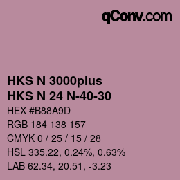 Color code: HKS N 3000plus - HKS N 24 N-40-30 | qconv.com