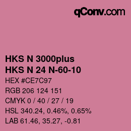 Color code: HKS N 3000plus - HKS N 24 N-60-10 | qconv.com