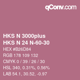 Código de color: HKS N 3000plus - HKS N 24 N-60-30 | qconv.com