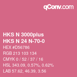 Color code: HKS N 3000plus - HKS N 24 N-70-0 | qconv.com