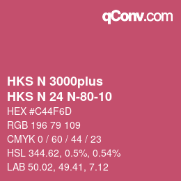 Color code: HKS N 3000plus - HKS N 24 N-80-10 | qconv.com