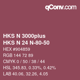 Color code: HKS N 3000plus - HKS N 24 N-80-50 | qconv.com