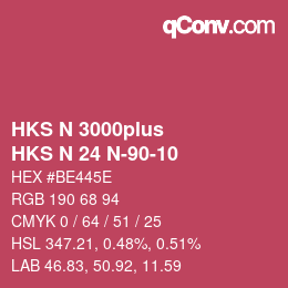 Color code: HKS N 3000plus - HKS N 24 N-90-10 | qconv.com