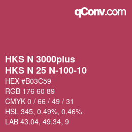 Código de color: HKS N 3000plus - HKS N 25 N-100-10 | qconv.com