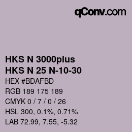 Farbcode: HKS N 3000plus - HKS N 25 N-10-30 | qconv.com