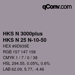 Farbcode: HKS N 3000plus - HKS N 25 N-10-50 | qconv.com
