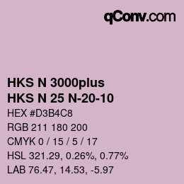 Color code: HKS N 3000plus - HKS N 25 N-20-10 | qconv.com