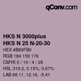 Farbcode: HKS N 3000plus - HKS N 25 N-20-30 | qconv.com