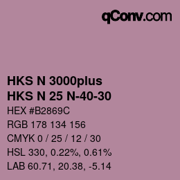 Color code: HKS N 3000plus - HKS N 25 N-40-30 | qconv.com