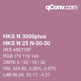 Color code: HKS N 3000plus - HKS N 25 N-50-30 | qconv.com