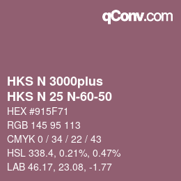 Farbcode: HKS N 3000plus - HKS N 25 N-60-50 | qconv.com