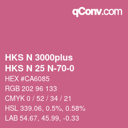 Color code: HKS N 3000plus - HKS N 25 N-70-0 | qconv.com