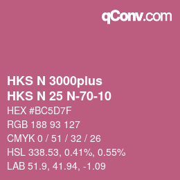 Color code: HKS N 3000plus - HKS N 25 N-70-10 | qconv.com