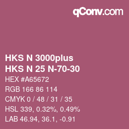 Color code: HKS N 3000plus - HKS N 25 N-70-30 | qconv.com