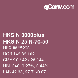 Código de color: HKS N 3000plus - HKS N 25 N-70-50 | qconv.com