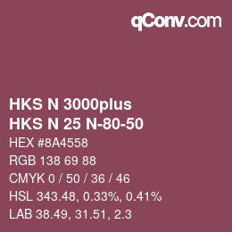 カラーコード: HKS N 3000plus - HKS N 25 N-80-50 | qconv.com