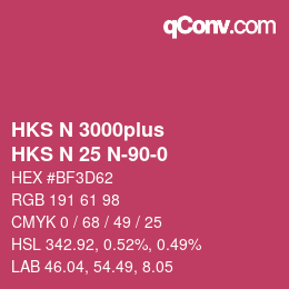 Farbcode: HKS N 3000plus - HKS N 25 N-90-0 | qconv.com