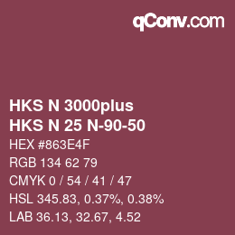 カラーコード: HKS N 3000plus - HKS N 25 N-90-50 | qconv.com