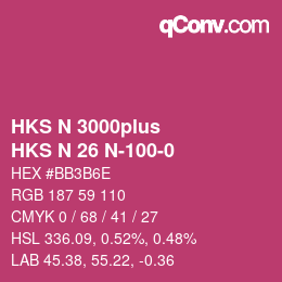 Farbcode: HKS N 3000plus - HKS N 26 N-100-0 | qconv.com