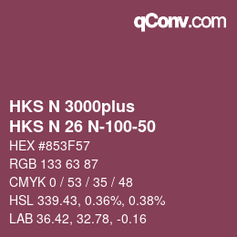 Code couleur: HKS N 3000plus - HKS N 26 N-100-50 | qconv.com