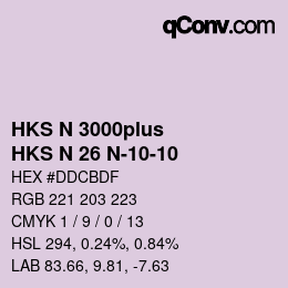 Código de color: HKS N 3000plus - HKS N 26 N-10-10 | qconv.com