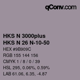 Código de color: HKS N 3000plus - HKS N 26 N-10-50 | qconv.com