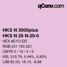 Farbcode: HKS N 3000plus - HKS N 26 N-20-0 | qconv.com