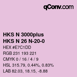Código de color: HKS N 3000plus - HKS N 26 N-20-0 | qconv.com