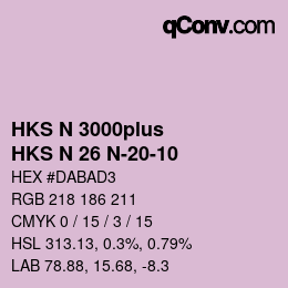 Farbcode: HKS N 3000plus - HKS N 26 N-20-10 | qconv.com