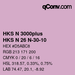 Color code: HKS N 3000plus - HKS N 26 N-30-10 | qconv.com