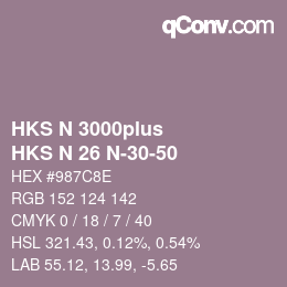 Color code: HKS N 3000plus - HKS N 26 N-30-50 | qconv.com