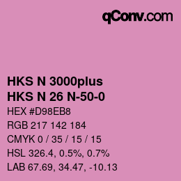 Farbcode: HKS N 3000plus - HKS N 26 N-50-0 | qconv.com
