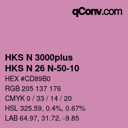 Código de color: HKS N 3000plus - HKS N 26 N-50-10 | qconv.com